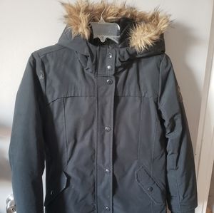 GAP Girl's Coat w/ Faux Fur Parka - XXL - Black